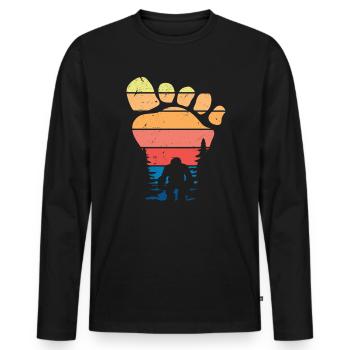 Bigfoot Footprint Cadeau Bigfoot Hunter - T-shirt manches longues Premium bio Homme - noir - Devant - Nico (187cm)