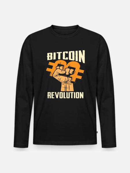 Révolution Bitcoin - T-shirt manches longues Premium bio Homme - noir