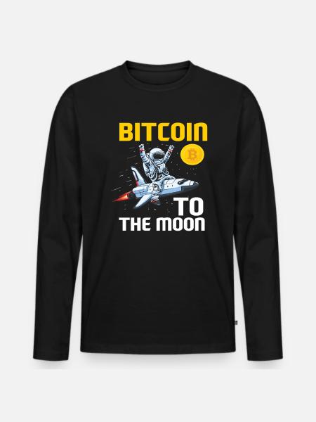 Bitcoin To the Moon - Men's Premium Organic Long Sleeve Shirt - black