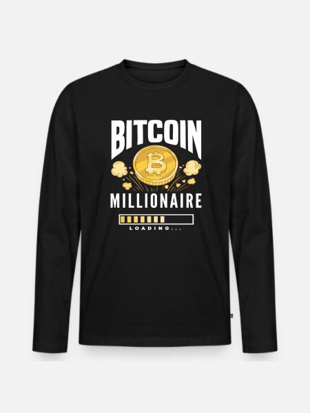 Bitcoin Millionaire Gift - Men's Premium Organic Long Sleeve Shirt - black