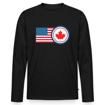 Kanada USA Fahne Herkunft - Männer Premium Bio Langarmshirt - Schwarz - Vorne - Nico (187cm)