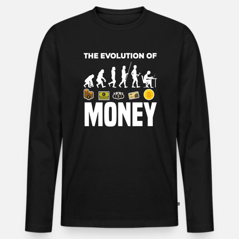 Bitcoin Geld Evolution - Männer Premium Bio Langarmshirt - Schwarz