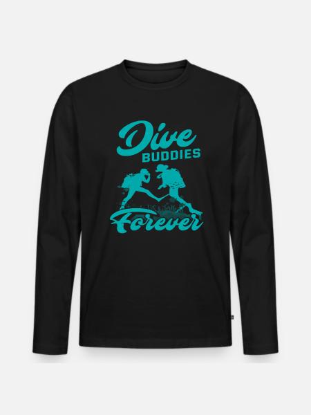 Diving Diver Friends Gift - Men's Premium Organic Long Sleeve Shirt - black