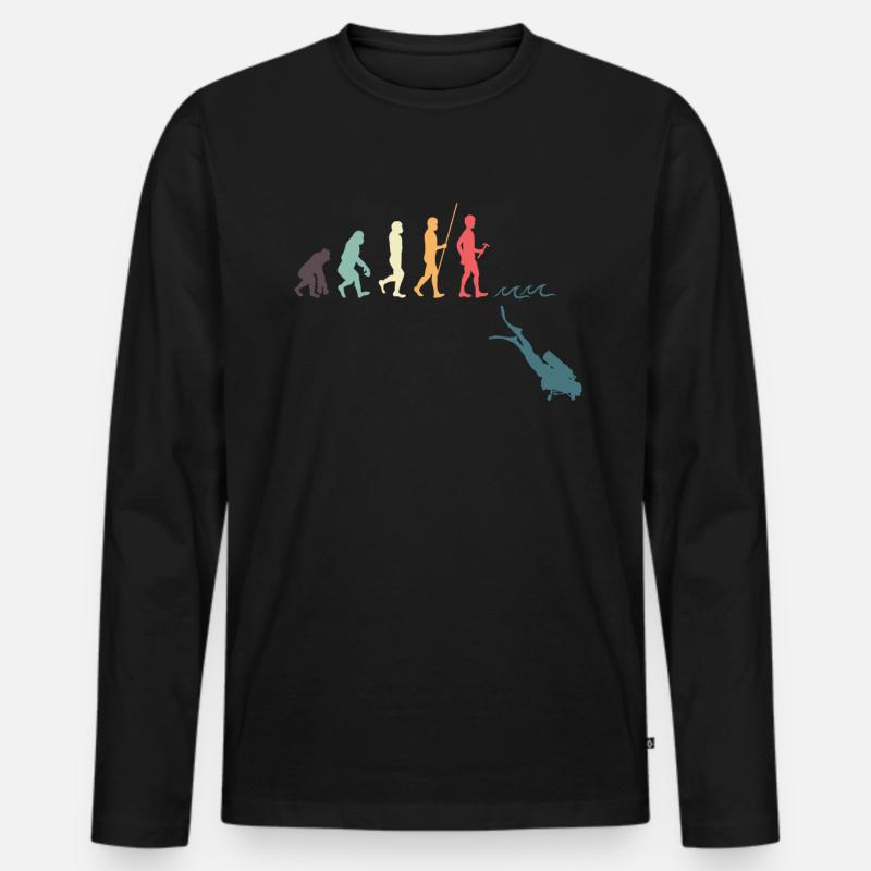 Diving Evolution - Men's Premium Organic Long Sleeve Shirt - black