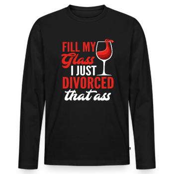 Divorce Wine Divorce Party - Men's Premium Organic Long Sleeve Shirt - black - Front - Nico (187cm)