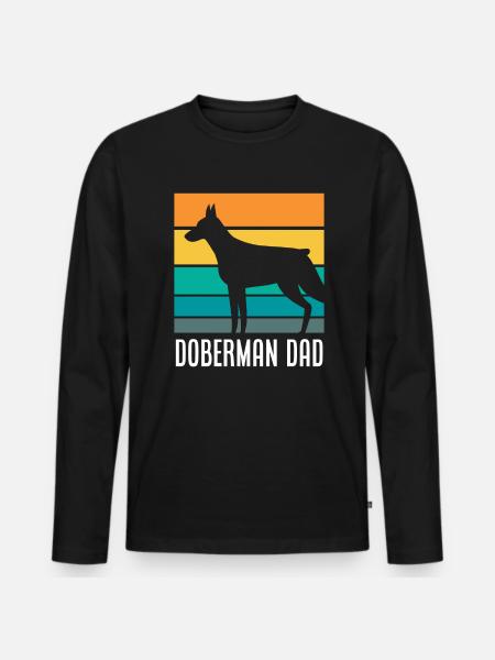 Doberman Dad - Men's Premium Organic Long Sleeve Shirt - black