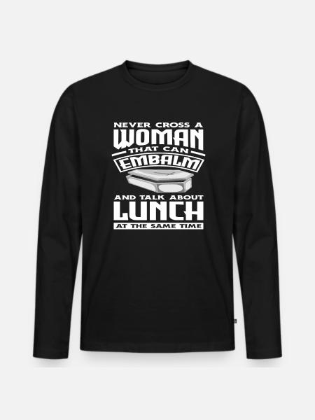 Undertaker Embalmer Woman - Men's Premium Organic Long Sleeve Shirt - black