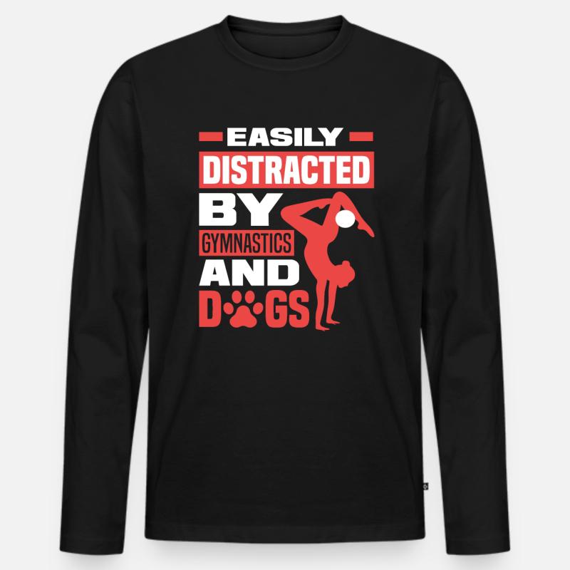 Turnen Hunde - Männer Premium Bio Langarmshirt - Schwarz