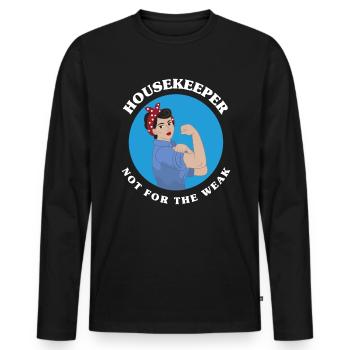 Haushälterin Putzfrau Stark - Männer Premium Bio Langarmshirt - Schwarz - Vorne - Nico (187cm)