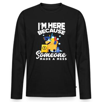 Haushälterin Putzfrau Hausmeister - Männer Premium Bio Langarmshirt - Schwarz - Vorne - Nico (187cm)