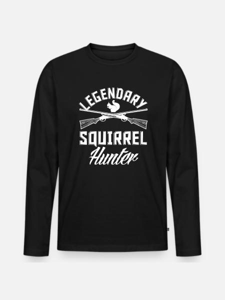 Squirrel Hunter Hunting Gift - Men's Premium Organic Long Sleeve Shirt - black