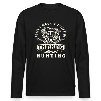 Papa’s Hunting Companion Girl Fille - T-shirt manches longues Premium bio Homme - noir - Devant - Nico (187cm)