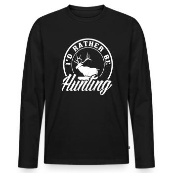 I would rather hunt - Men's Premium Organic Long Sleeve Shirt - black - Front - Nico (187cm)