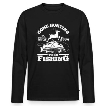 Jagen Fischen Hobby Geschenk - Männer Premium Bio Langarmshirt - Schwarz - Vorne - Nico (187cm)