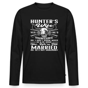 Femme de chasseur - T-shirt manches longues Premium bio Homme - noir - Devant - Nico (187cm)