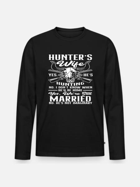 Hunter Wife - Men's Premium Organic Long Sleeve Shirt - black