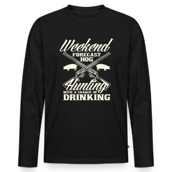 Pig Hunting Pig Hunter Saying Gift - Men's Premium Organic Long Sleeve Shirt - black - Front - Nico (187cm)