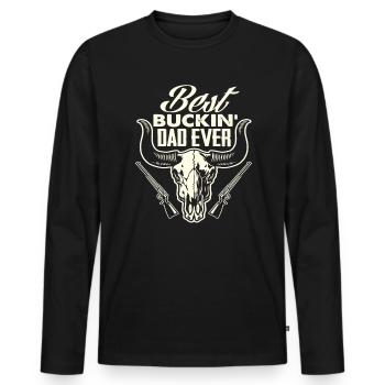 Meilleur chasse papa de cerf - T-shirt manches longues Premium bio Homme - noir - Devant - Nico (187cm)
