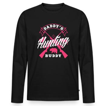 Kids Girl Papa’s Hunting Buddy Fille - T-shirt manches longues Premium bio Homme - noir - Devant - Nico (187cm)