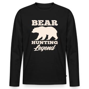 Légende du chasseur d’ours - T-shirt manches longues Premium bio Homme - noir - Devant - Nico (187cm)