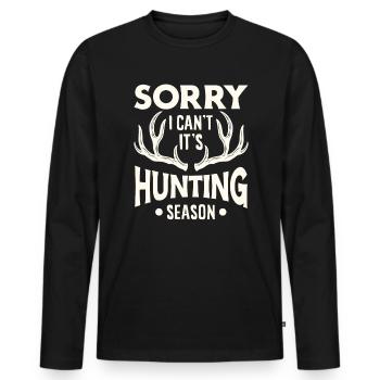 Hunting Hunter Hunting Hunting Season Cadeau - T-shirt manches longues Premium bio Homme - noir - Devant - Nico (187cm)
