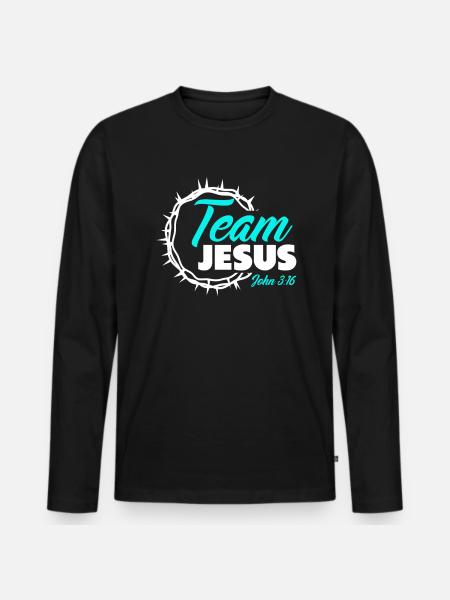 Équipe Jésus - T-shirt manches longues Premium bio Homme - noir