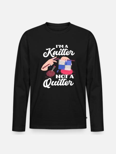 Stricken - Männer Premium Bio Langarmshirt - Schwarz
