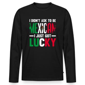 Mexiko Mexikaner Herkunft - Männer Premium Bio Langarmshirt - Schwarz - Vorne - Nico (187cm)