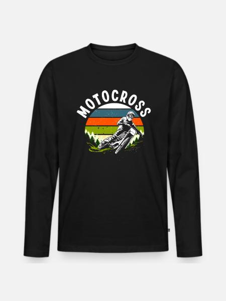Retro Motocross - Men's Premium Organic Long Sleeve Shirt - black