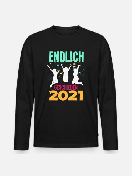 Endlich Geschieden 2021 Scheidungsparty - Männer Premium Bio Langarmshirt - Schwarz