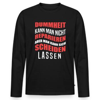 Scheidung - Männer Premium Bio Langarmshirt - Schwarz - Vorne - Nico (187cm)