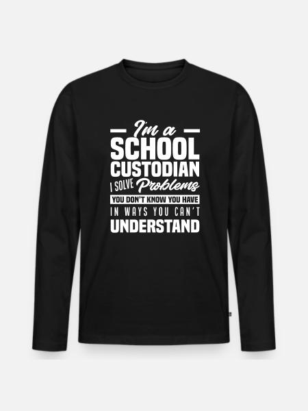 Schulhausmeister Problem Löser Geschenk - Männer Premium Bio Langarmshirt - Schwarz