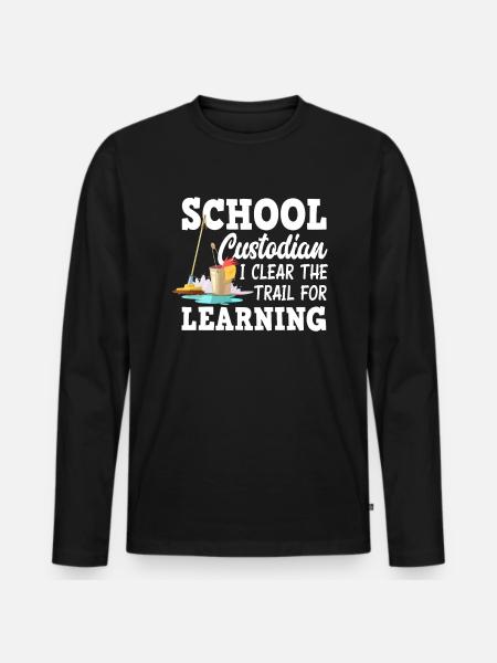Schulhausmeister Putzen Putzmann - Männer Premium Bio Langarmshirt - Schwarz