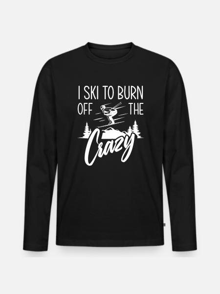 Fun Skiing Skier Gift - Men's Premium Organic Long Sleeve Shirt - black