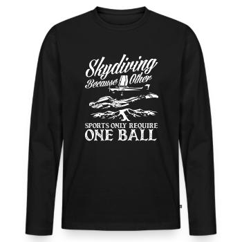 Parachute sports de parachutisme Athlètes - T-shirt manches longues Premium bio Homme - noir - Devant - Nico (187cm)