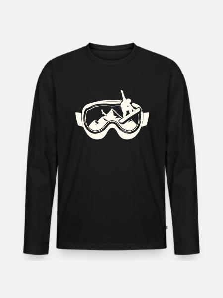 Snowboard - Männer Premium Bio Langarmshirt - Schwarz
