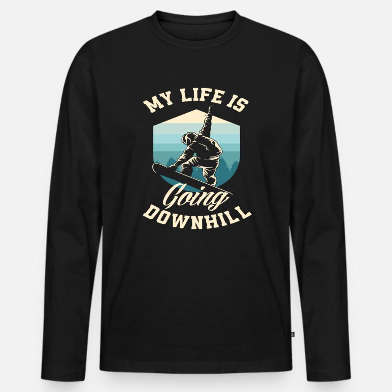 Snowboarder - Männer Premium Bio Langarmshirt - Schwarz
