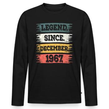 Legend since December 1967 55 years anniversary - Men's Premium Organic Long Sleeve Shirt - black - Front - Nico (187cm)