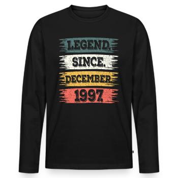 Légende Depuis Décembre 1997 25 Ans Anniversaire - T-shirt manches longues Premium bio Homme - noir - Devant - Nico (187cm)