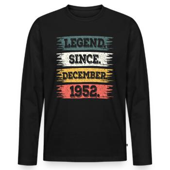 Légende Depuis Décembre 1952 70 Ans Anniversaire - T-shirt manches longues Premium bio Homme - noir - Devant - Nico (187cm)