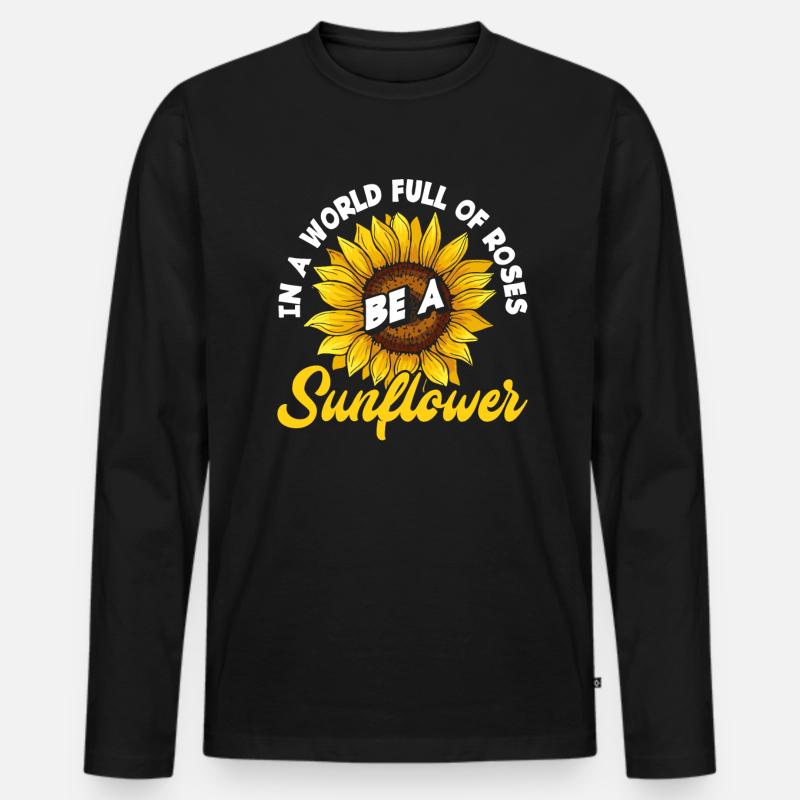 Sonnenblume Spruch Geschenk - Männer Premium Bio Langarmshirt - Schwarz
