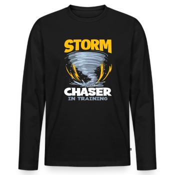 Storm Chaser Tornado Tornado Storms Cadeau - T-shirt manches longues Premium bio Homme - noir - Devant - Nico (187cm)
