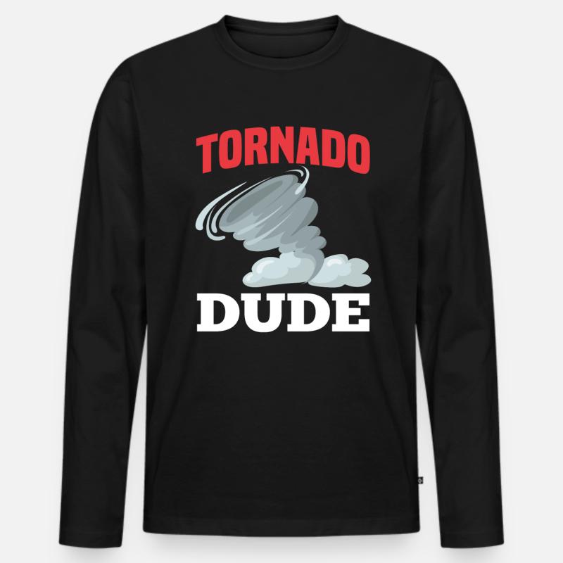 Tornado Typ Sturmjäger - Männer Premium Bio Langarmshirt - Schwarz