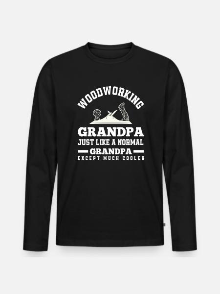 Holzarbeiter Opa - Männer Premium Bio Langarmshirt - Schwarz
