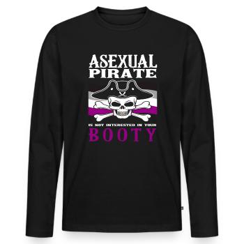 Asexuell Pirat - Männer Premium Bio Langarmshirt - Schwarz - Vorne - Nico (187cm)
