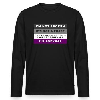 Asexuell Outing Asexualität Geschenk - Männer Premium Bio Langarmshirt - Schwarz - Vorne - Nico (187cm)