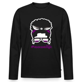 Asexuell Frau Frauen Geschenk - Männer Premium Bio Langarmshirt - Schwarz - Vorne - Nico (187cm)