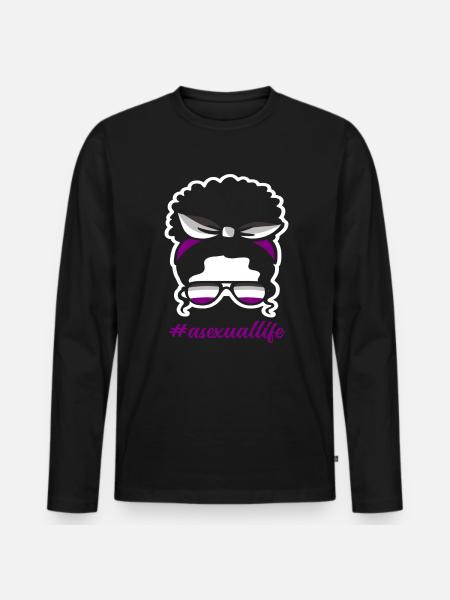 Asexuell Frau Frauen Geschenk - Männer Premium Bio Langarmshirt - Schwarz