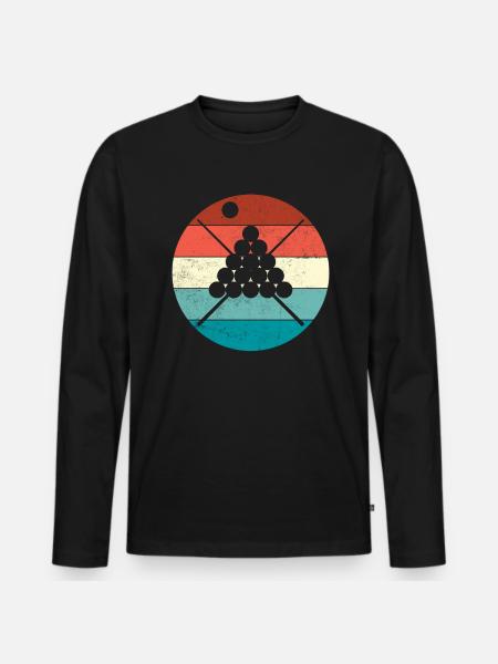 Billard - Männer Premium Bio Langarmshirt - Schwarz