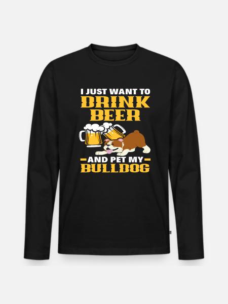 Bière Bulldog - T-shirt manches longues Premium bio Homme - noir